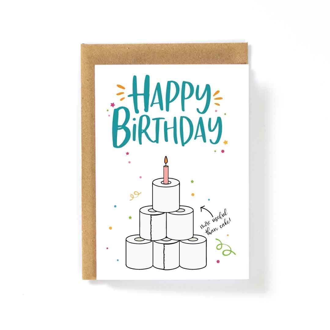 Amazon Com Happy Birthday Toilet Paper Cake Greeting Card