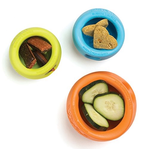 West Paw Zogoflex Toppl Interactive Treat Dispensing Dog Puzzle Play Toy, 100% Guaranteed Tough, It Floats!, Made in USA, Small, Tangerine