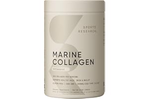 Sports Research Marine Collagen Peptides Powder - Sourced from Wild-Caught Fish, Pescatarian Friendly, Keto Certified & Non-GMO Verified - Easy to Mix in Water or Juice! (34 Servings)