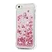 MOLLYCOOCLE iPhone 5/5s/SE Case, Liquid Bling Glitter Sparkle TPU Phone Case 3D Cute Star Flowing Floating Quicksand Silicone Soft TPU Cover for iPhone 5/5s/SE, Pink