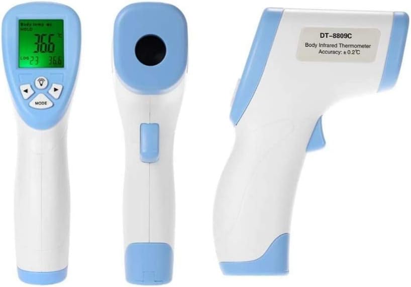 SINJIAlight Infrared Forehead Ear Thermometer Non-Contact Accurate Digital Thermometer with Fever Alarm and Memory Function Handheld Thermometer for Adult Kid Baby