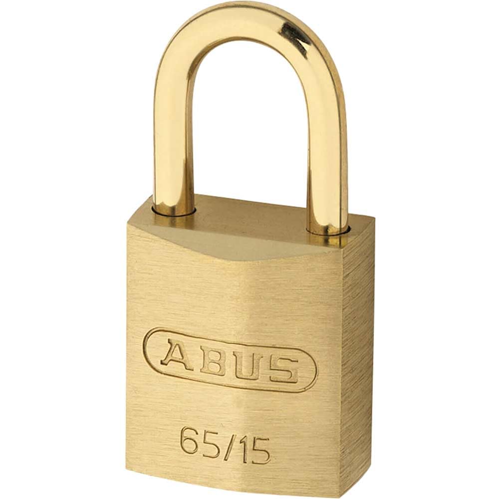 ABUS Brass Padlock 65MB/15 - for Bags, suitcases, caskets, Cassettes and Much More. - Brass Lock Body and Shackle - ABUS Security Level 3
