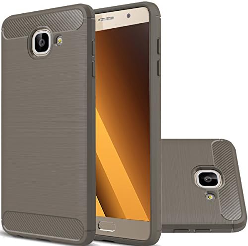 Samsung Galaxy J7 Max Case,Ultra Thin Light Weight Case Flexible TPU Bumper Carbon Fiber Shock Absorbing Slim Fit Back Cover for Galaxy J7 Max (Gray)