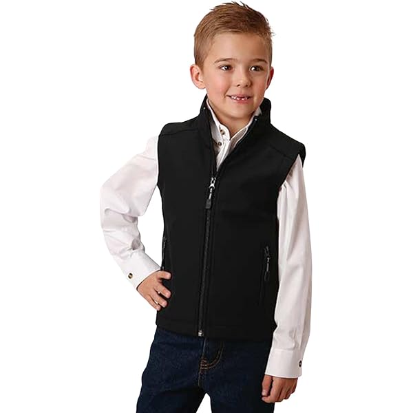 Amazon.com: Cinch Boys' Solid Bonded Zip-Up Vest Black X
