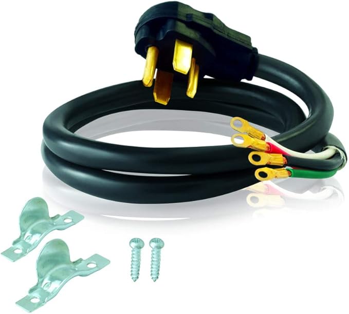 EZFLO Eastman 61259 4Prong Electric Dryer Cord, 30 Amps, 10 Ft Length