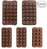 Chocolate Silicon Molds Cake Decorating - Set Of 5 Chocolate Molds - Best For Cake Decorations, Chocolate Candy Molds, Silicone Mold, Hard Candy Molds, Jello Shot Molds