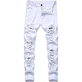TIRANGER C Men's Ripped Skinny Slim Fit Stretch Distressed Destroyed Jeans Denim Pants