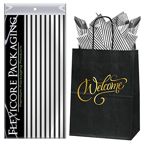 Flexicore Packaging Black Kraft Paper Welcome Bags Black Gift