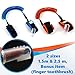 Child Safety 2 Pack Anti Lost Child Wrist Leash - Skin Friendly - Cotton Strap Safety Harness 1.5 & 2.5 m - Brace Restraint Harnesses & Leashes for Children - Bonus Child Finger Toothbrush (Orange)