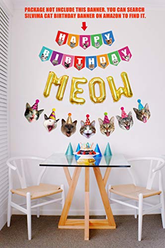 Cat Garland with Meow Balloons, Cat Birthday Party Decoration Kit, Funny Cat Bday Party Supplies - Thumbnail 4