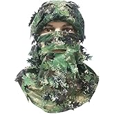 Ghillie Camouflage Leafy Hat 3D Full Face Mask Headwear Turkey Camo Hunter Hunting Accessories