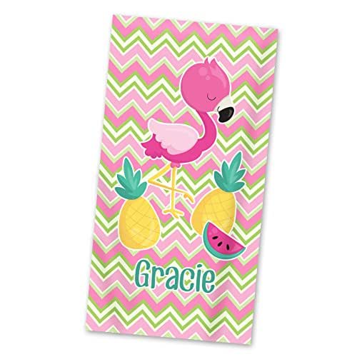 Amazon.com: Pineapple Beach Towel - Pink Green Chevron ...