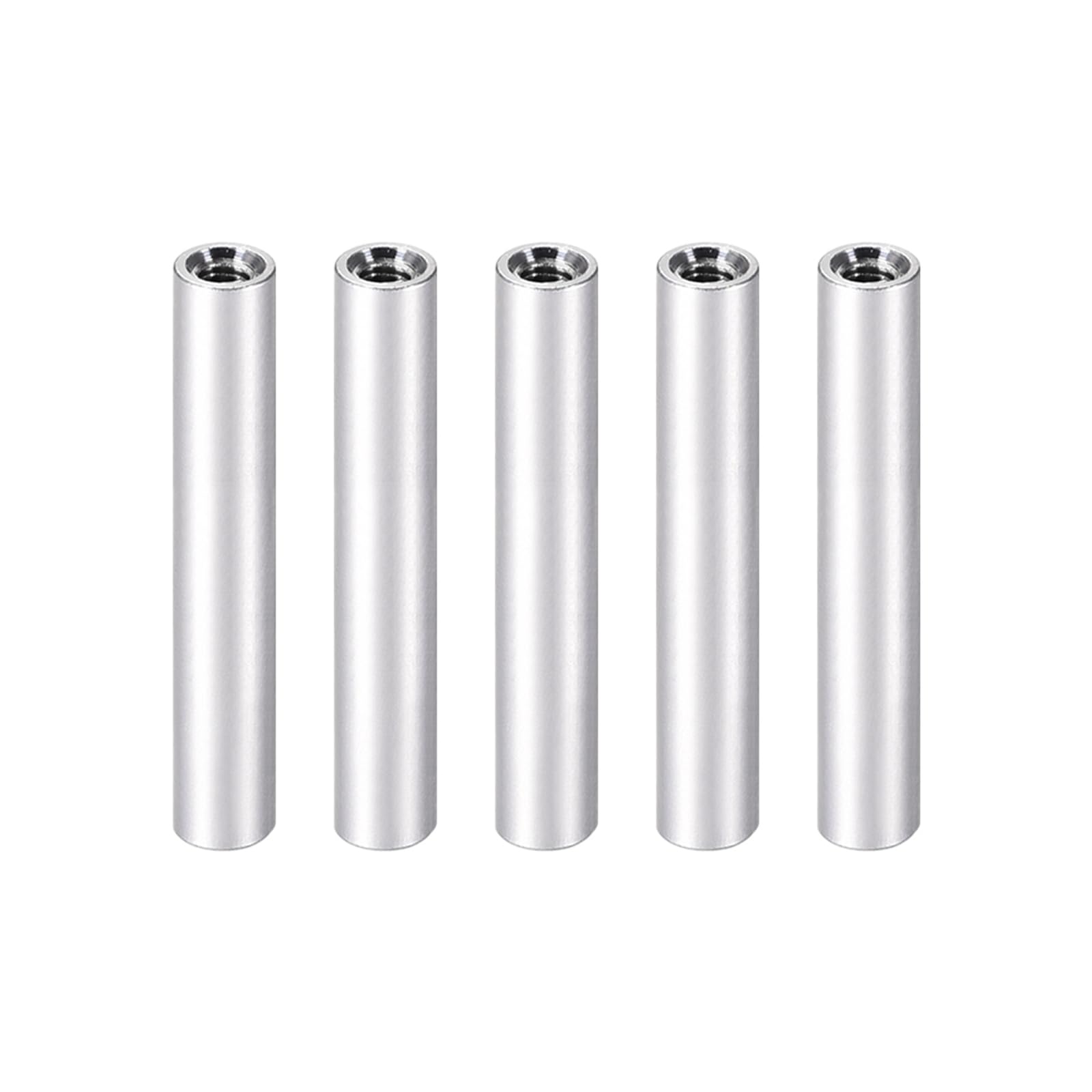 YOKIVE 5 Pcs Standoff Spacer, Aluminum Round Straight Spacer | Prevent Joint Deformation, Great for Robot, Drone (Silver, M3, 55mm)