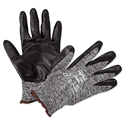 AnsellPro 103384 HyFlex Light Duty Nitrile Foam Gloves - Size 9, Black/Gray (12 Pairs)