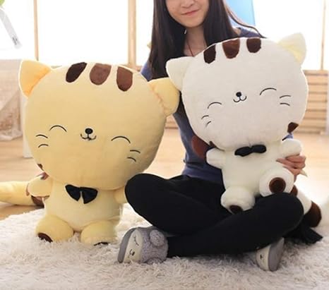 Cherubs Cute Cat Plush Soft Toy (Yellow; XL; 65 cm)