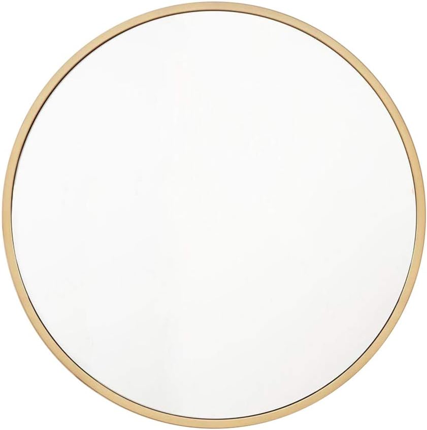 YYHSND Wall-Mounted Bathroom Mirror Hanging Mirror Round Gold Metal Frame Modern Decorative Wall Mirror Makeup and Vanity Mirror Wall Mirror (Size : Diameter 90cm)