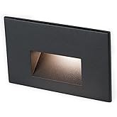 WAC Landscape Lighting, LED 12V Horizontal Indoor or Outdoor Step and Wall Light 3000K Warm Built-in LED in Black