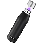 FIRSTHEALTH UV Self-Cleaning Water Bottle, 18oz Insulated Stainless Steel Tumbler with UV-C Purifier, Rechargeable Self-Sterilizing Cap, Kills 99.9% Bacteria, Keeps Drinks Hot 12HR/Cold 24HR