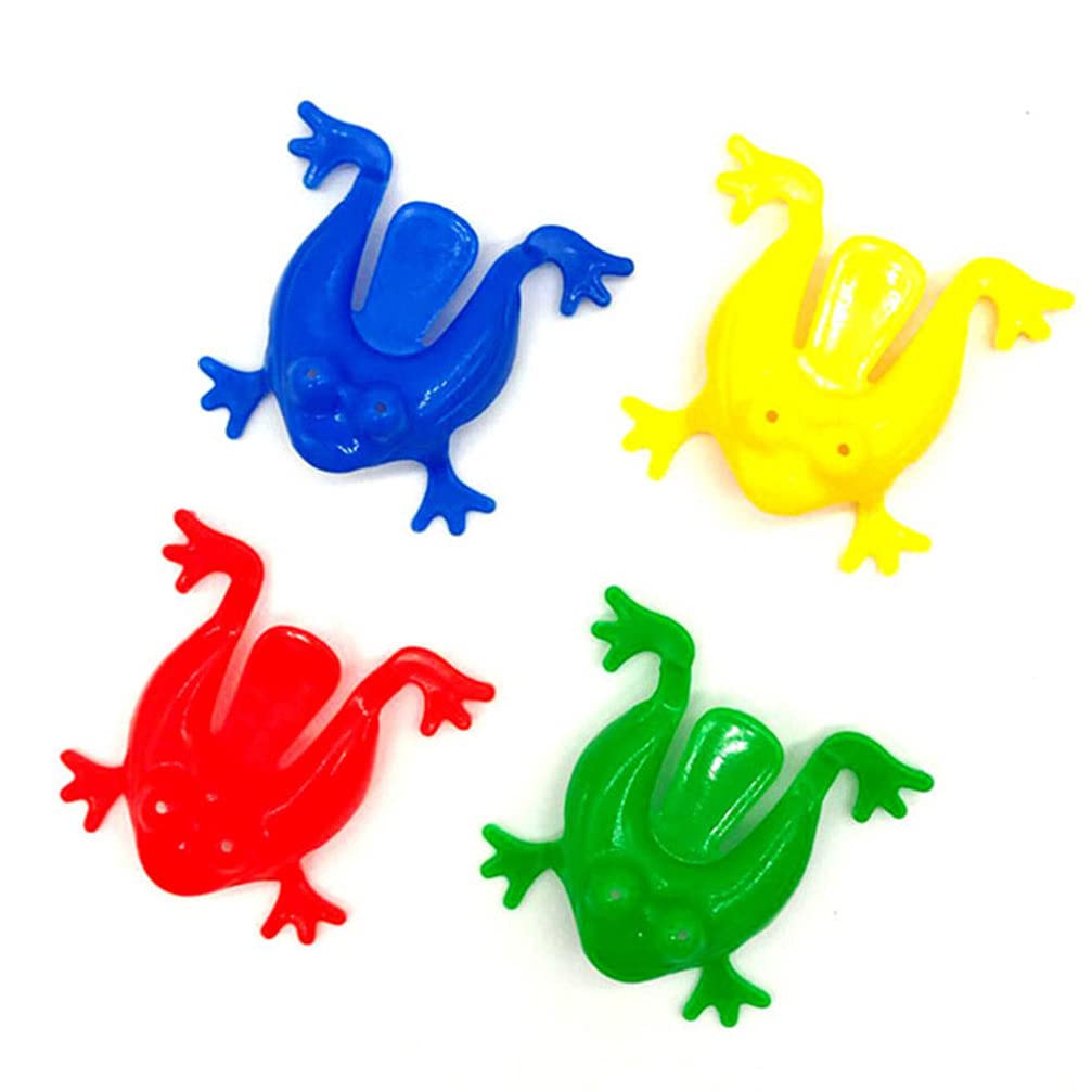 Toddmomy 12Pcs Jumping Plastic Frog Jumping Toys Sensory Toys Party Favor (Random Color)