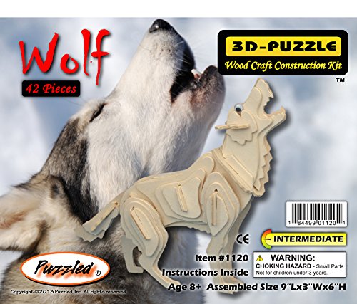 Puzzled Grey Wolf 3D Woodcraft Construction Kit