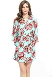 Bridesmaids Robes Floral Wedding Bride by Endless Envy, Mint, One Size
