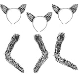 3 Sets of Wolf Ears & Tails - 3 Sets of Faux Fur