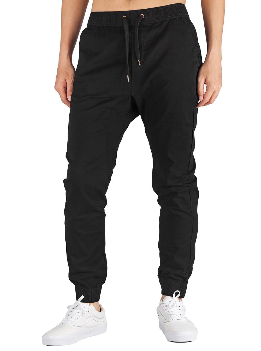 ITALYMORN Black Joggers for Men with Pockets Slim Fit Jogging Bottom XS Black