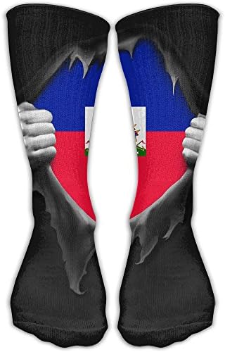 Haiti Flag Proud Haitian Men's Women's Dress Socks Funny Badminton Comfort Moisture Wicking Non Slip Sock Shoe Size 6-10