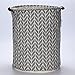 Sea Team Foldable Large Cylindric New Canvas Fabric Storage Bin Storage Basket Organizer for Kid's Room Toy Storage, Laundry Hamper for Blouse T-shirt Underwear etc, Grey