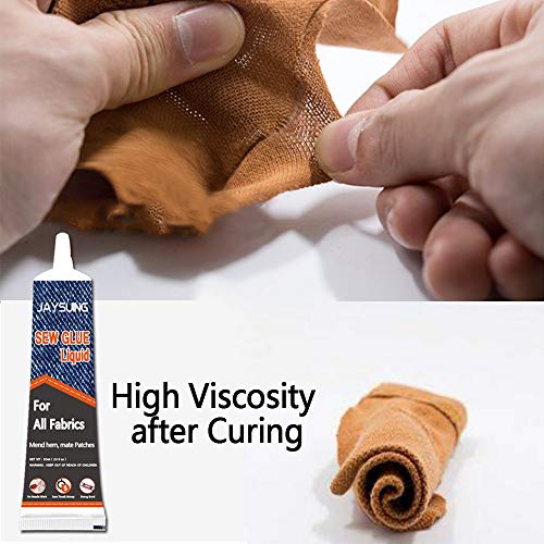Clothing Repair Glue, Cloth Glue Fabric Adhesives, Secure Stitch Liquid Sewing Solution Kit, No Sew Glue Fast Tack No Sew