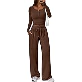 Trendy Queen 2 Piece Matching Lounge Sets for Women Fall Fashion Outfits 2026 Two Piece Travel Sweatsuits Clothes
