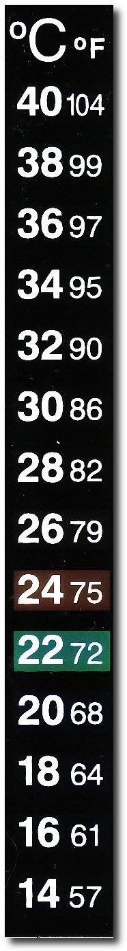 Adhesive Backed 14-40C Celsius Fahrenheit Dual Scale Reptile Vivarium, Aquarium, Home Brew and Home Thermometer Liquid Crystal Display