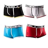 Phero Mens Underwear Comfortable Staycool Ultimate Cotton Spandex Boxer Brief 4 Pack