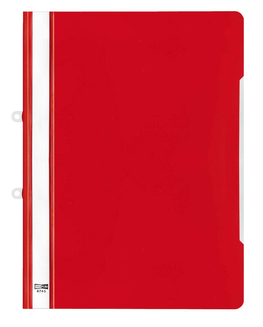 VELOFLEX 4745021 Portfolio File DIN A4 PVC Transparent Cover with Labelling Strips Red Pack of 20