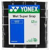Yonex Wet Super GRAP Tennis Racquet Overgrip (Black) &ndash; 12-Pack in Multipacks (1-6 Packs Available)