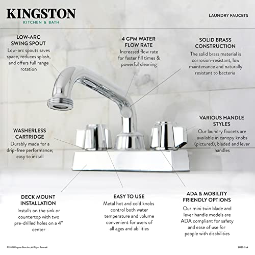 Kingston Brass KB471 Laundry Faucet, Polished Chrome, 5.75 X 4.5 X 1.88