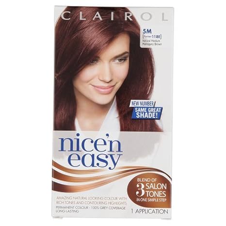 Nice N Easy Natural Medium Mahogany Brown Permanent Hair Dye 118e