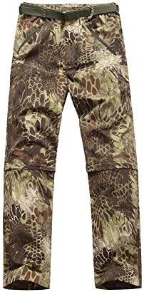 Tang Mu Sheng Men's Outdoor Hiking Tactical Cargo Pants Quick Dry Waterproof Military Removable Jungle Python (Small)