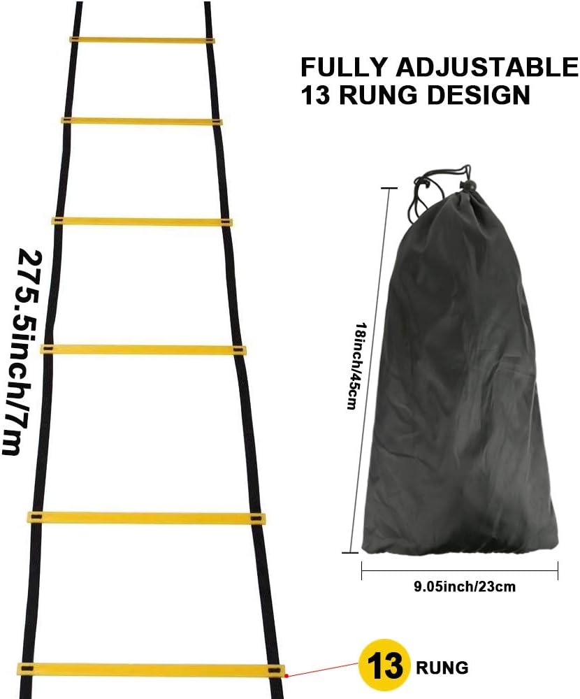 Teenitor 13 Rung Agility Ladder Speed Ladder Training Ladder for Soccer, Speed, Football Fitness Feet Training Carry Bag : Sports & Outdoors