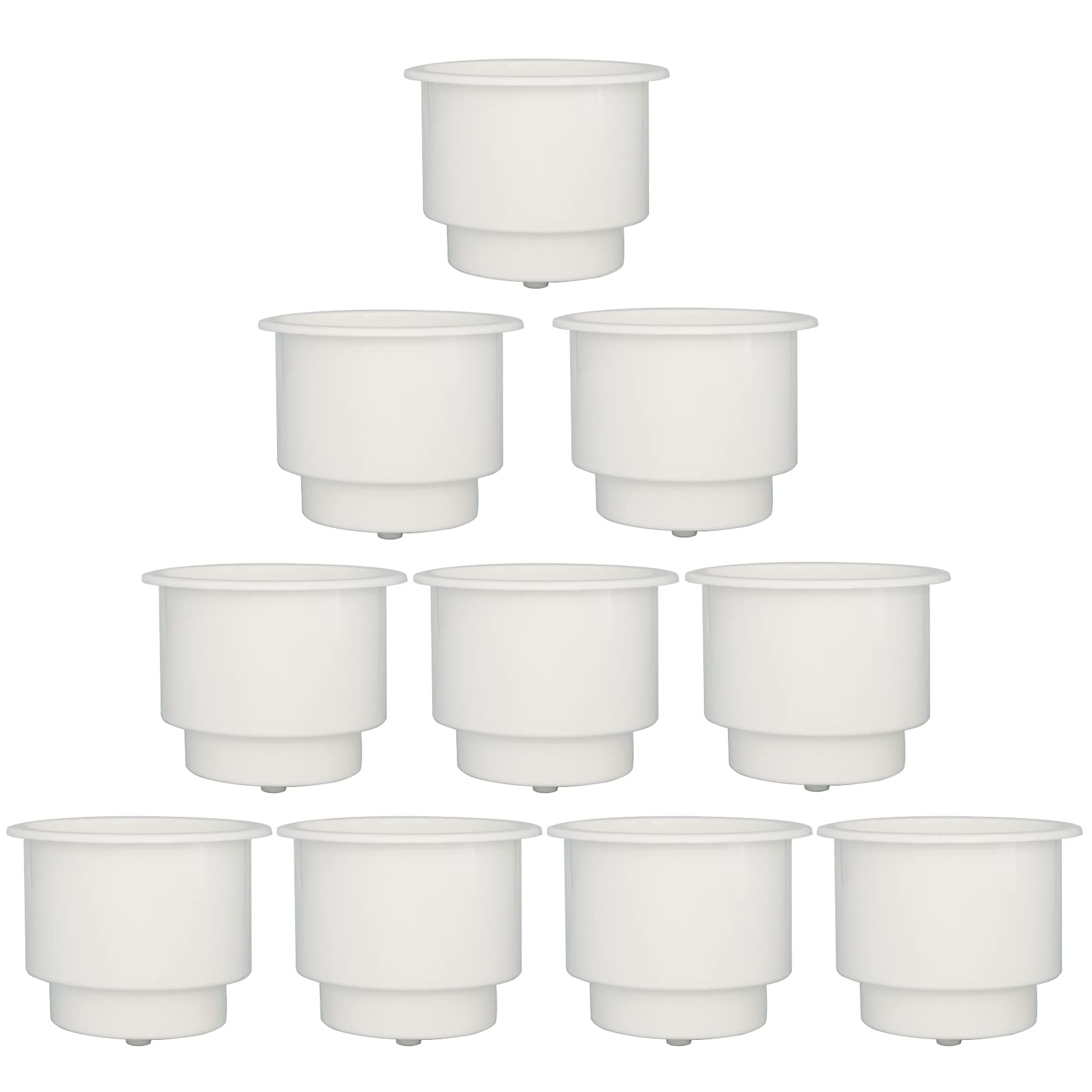 Photo 1 of Yuanhe White Plastic Cup Drink Holder Insert with Drain for Boat Car Marine Rv, 10PCS