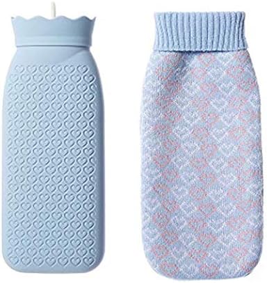 Chengfeng Silicone Transparent Hand Warmer Hot Water Bag with Knit Cover Microwave Safe & Freeze Safe
