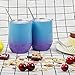 Fungun 4 Pack Stemless Wine Tumbler, 12 Oz Stainless Steel Wine Glass with Straws, Unbreakable Double Wall Cup Insulated Tumbler with Lids for Wine, Coffee, Drinks, Cocktails, Champagne(Colorful2)