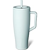 BrüMate Era 40 oz Tumbler with Handle and Straw | 100% Leakproof Insulated Water Bottle Tumbler with Lid and Flexible SoftSip Straw | Made of Stainless Steel | Cup Holder Friendly | 40oz (Blue Agave)