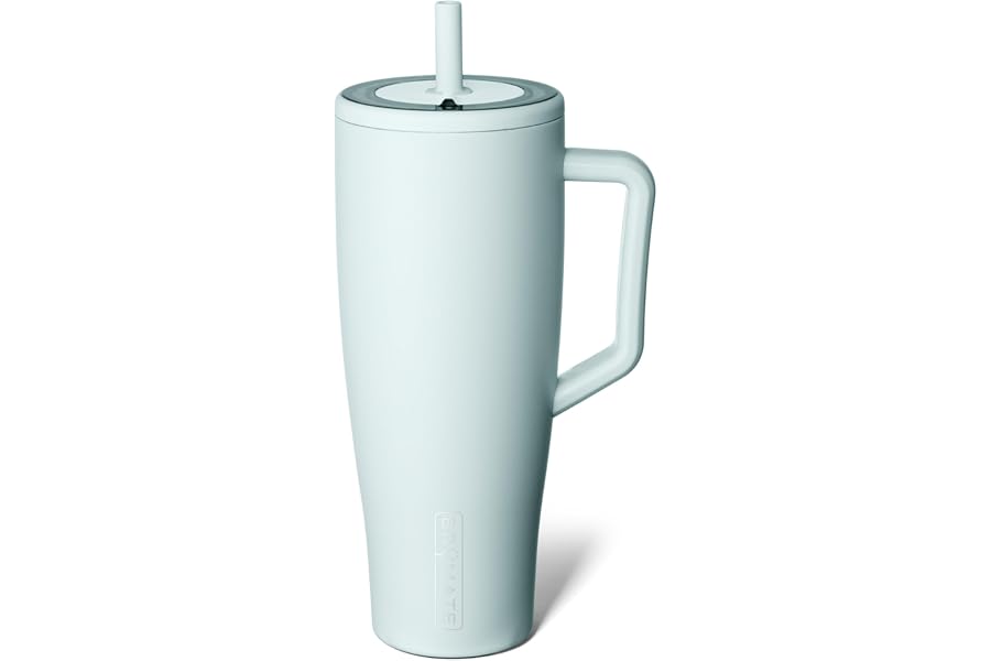 BrüMate Era 40 oz Tumbler with Handle and Straw | 100% Leakproof Insulated Water Bottle Tumbler with Lid and Flexible SoftSip Straw | Made of Stainless Steel | Cup Holder Friendly | 40oz (Blue Agave)