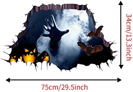 Halloween Household Room Kitchen Floor 3D Wall Window Sticker Mural Decor Decal Removable Decoration