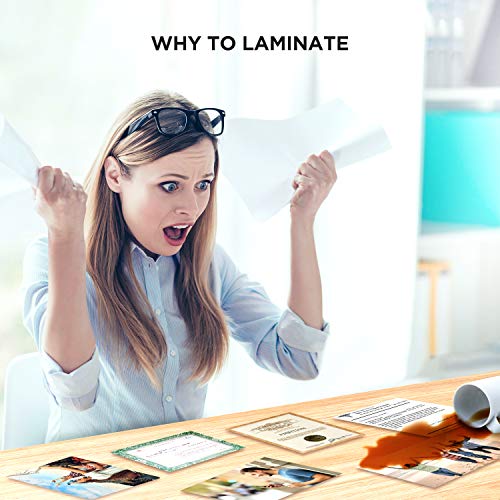 ABOX Laminator Machine, Professional Thermal A4 Laminator Pixseal â…¡ with Feeding Tray, Trimmer, Corner Rounder, 20 Laminating Pouches, White