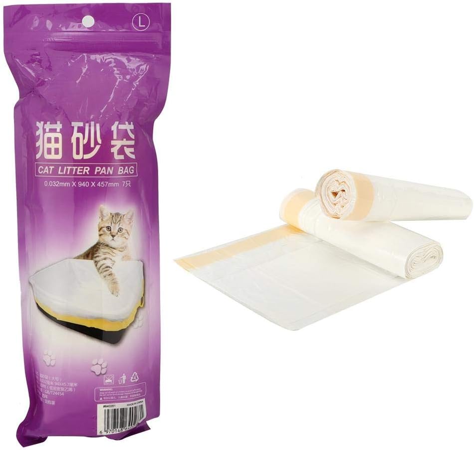 Cat Litter Pan Bags,2 Packs Cat Litter Box Liners Cat Litter Pan Bags with Drawstring Pet Cat Supplies(L)