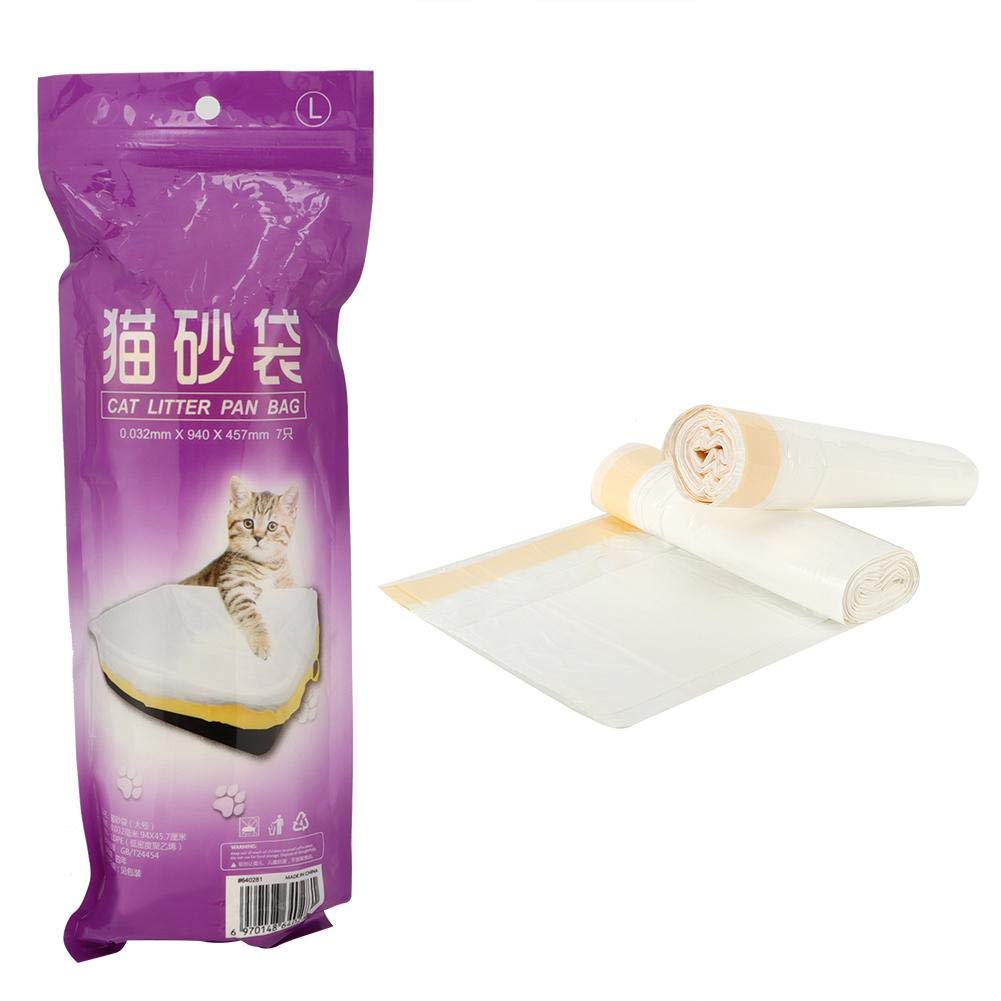 Cat Litter Pan Bags,2 Packs Cat Litter Box Liners Cat Litter Pan Bags with Drawstring Pet Cat Supplies(L)