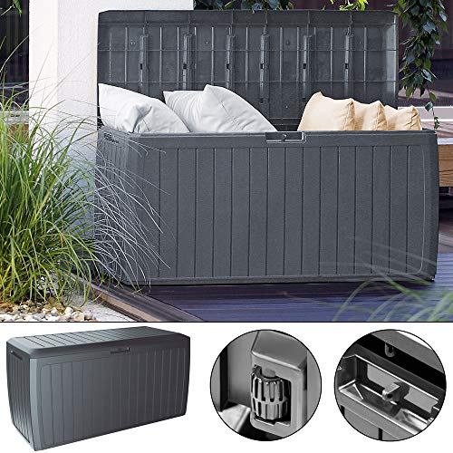 Casaria Auflagenbox Kunststoff Truhe Box Kissenbox 290L Gerätetruhe Kiste Gartentruhe Anthrazit – Bild 2