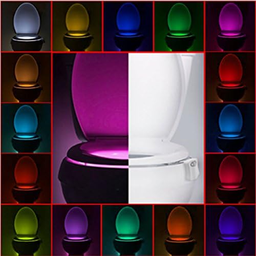 Toilet Night Light,Advanced 16-Color Motion Sensor Toilet Light,Motion Activated Toilet Night light, Auto Motion Activated Sensor Colorful Nightlight,Internal Memory,